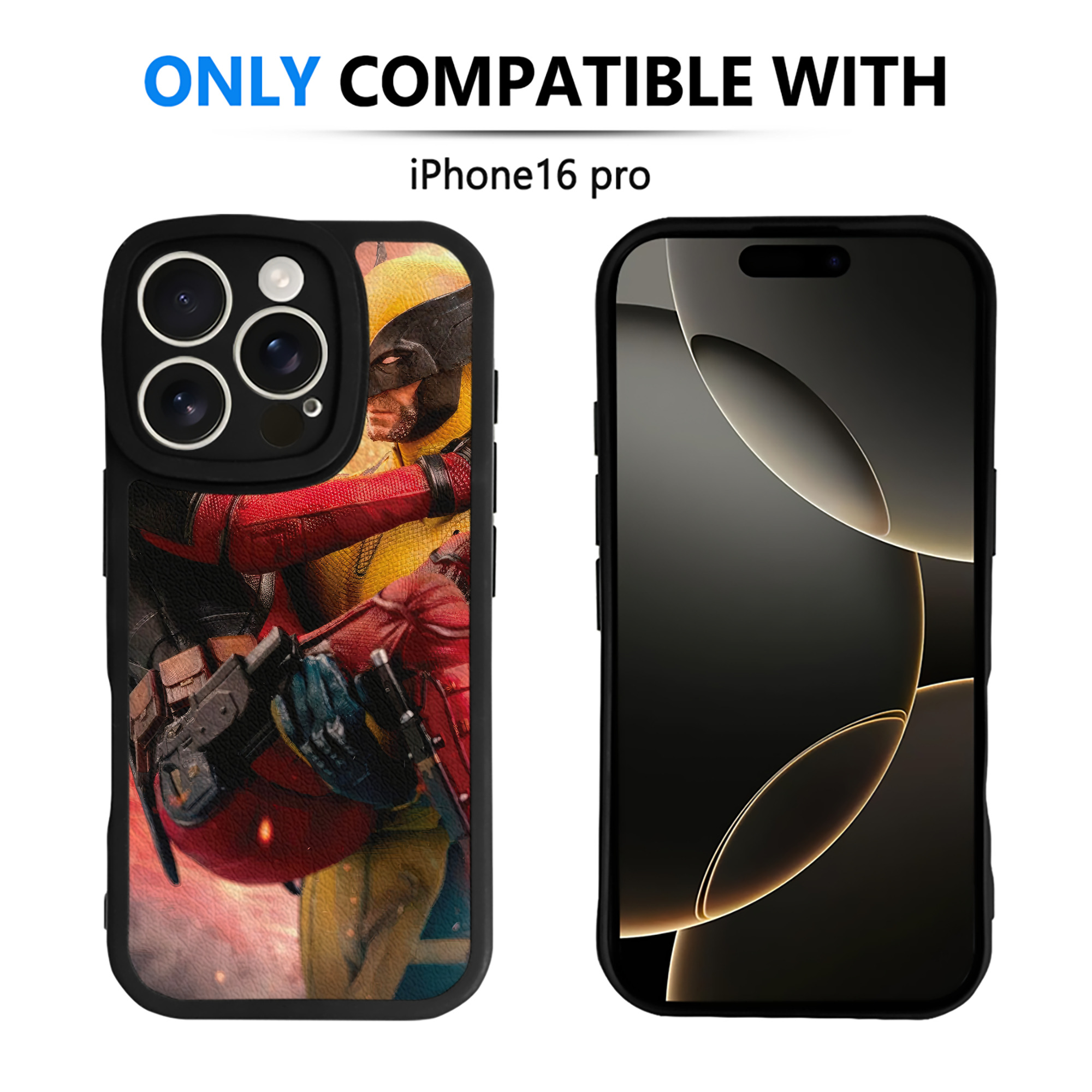 （画像用） Deadpool デッドプール 【iPhone 16シリーズ対応】シリコンスマホケース（レザー調） 材質：シリコン
